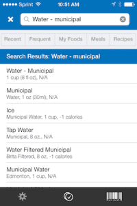 myfitnesspal municipal water